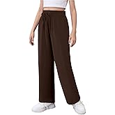 Ecolala Girls Loose Straight Leg Sweatpants High Waisted Baggy Joggers with Drawstring