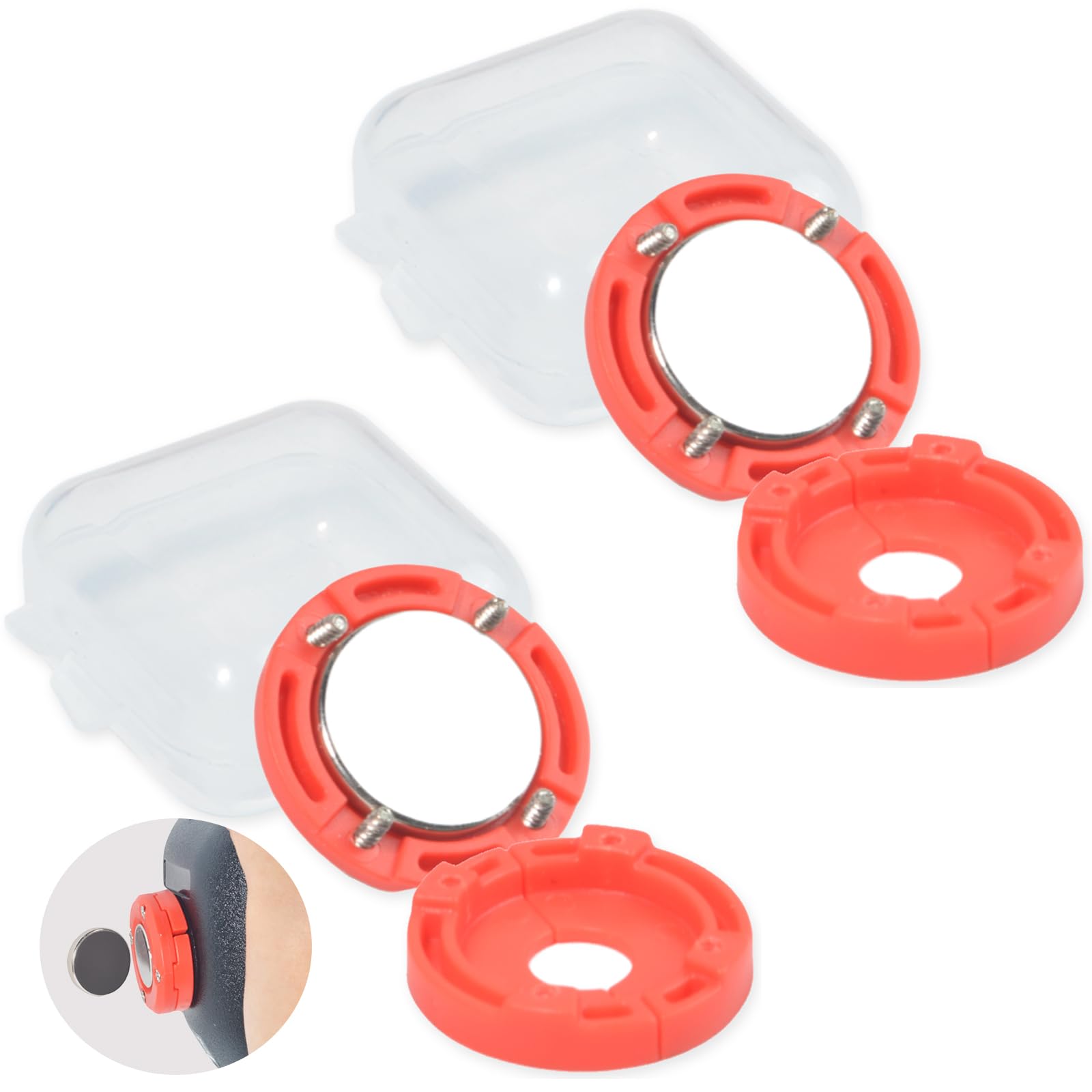 HYS Mobile Radio Mic Speaker Magnetic Holder Compatible for CB/VHF/UHF Two Way Radio Transceiver Scanner Microphone, 2 Pack (Red) — image 1