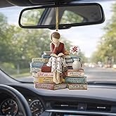 God Says I Am Ornament, Christian Acrylic Car Hanging for Rearview Mirror with Bible Verses, Scripture Gift for Women, Faith-Based Daily Prayer Decor