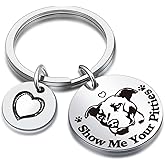 DZOSW Pitbull Lover Key Chain Crazy Dog Lady Keychain Vet Gift Appreciation Gift Sister Keychain