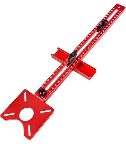 GLMFAN 4-in-1 Router Milling Groove Bracket – Adjustable Aluminum Router Jig For Circle Cutting, Grooving & Right-Angle Measuring