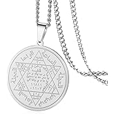 VASSAGO Seal of Solomon Necklace for Women Men Stainless Steel Pentacle Talisman King Solomon Pendant Magic Amulet Jewelry Gift