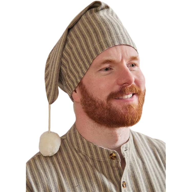 Cexiakong - Bonnet De Nuit En Soie Pour Homme - Avec Cordon De Serrage Réglable Et Pompon - Pour Costume, Fête, Carnaval, Noël - Hiver Et Déguisement