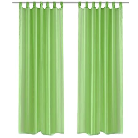 Tuduo Apple Green Sheer Curtain 2 Pcs Size 140 X 225 Cm Amazon Co