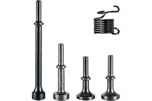 DUPDMKIN 5PCS Air Hammer Bits, Air Hammer Attachments for Pneumatic Tools, Air Chisel Bits with 0.401" Shank and Spring