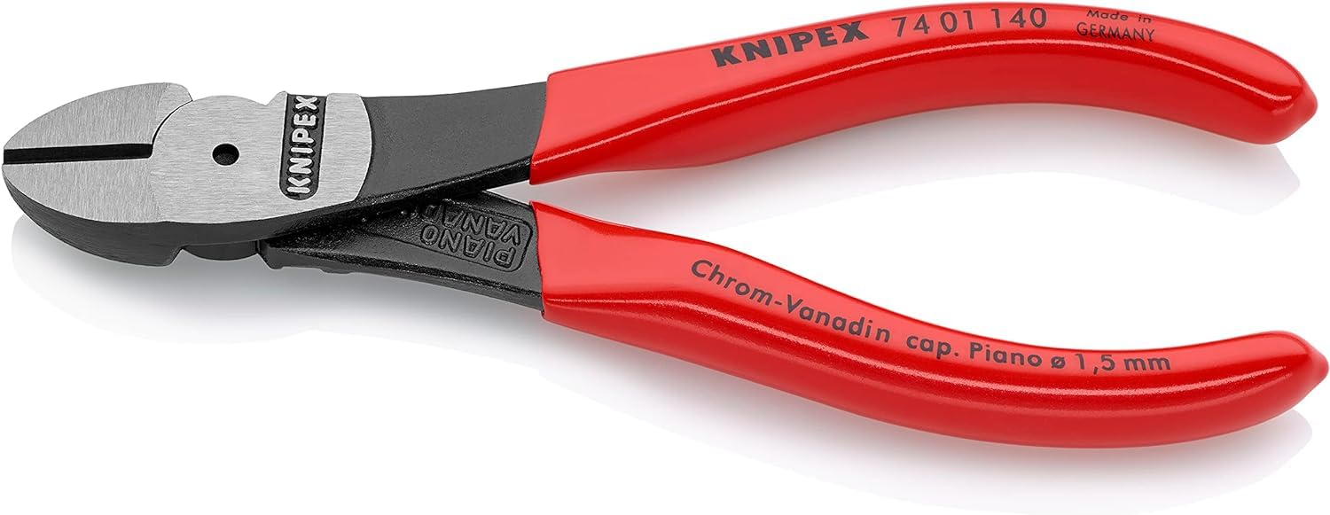 KNIPEX High Leverage Diagonal Cutter with Plastic Coating 140 mm, 74 01 140