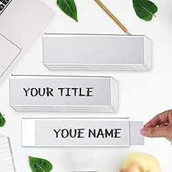 Wonderjune 25 Pack Plastic Cubicle Name Plate