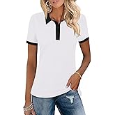 LOMON Womens Golf Polo Shirts Short Sleeve Collared Tops Lightweight Moisture Wicking Tennis Activewear S-XXL