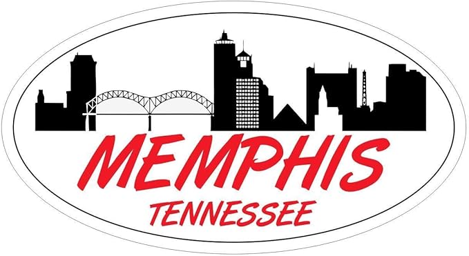 Memphis Tennessee Oval Vinyl Bumper Sticker Decal D5532 5 Automotive Amazon Com