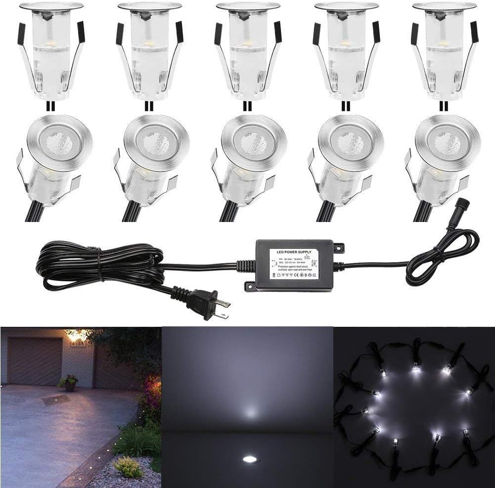 0 7 Tiny Led Deck Lights Qaca Landscape Lighting For Garden Patio Stairs Outdoor And Indoor Decoration Security Cool White Pack Of 10 Amazon Com