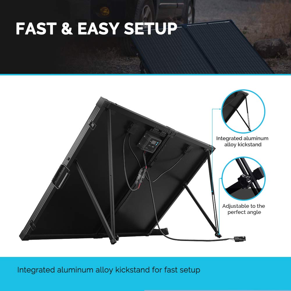 Renogy 200W N-Type Portable Solar Panel Suitcase, 12V Foldable Monocrystalline Solar Suitcase with 20A PWM Waterproof Charge Controller - Image 5