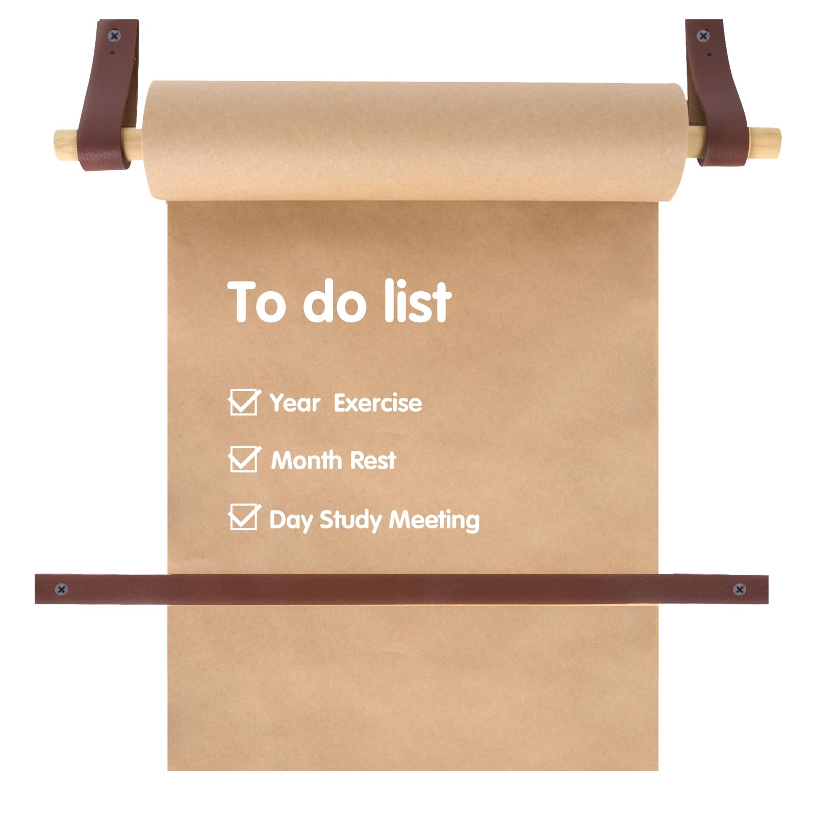 Photo 1 of QVEEQ Kraft Paper Dispenser, Wall Mounted Paper Roll Dispenser, Rolling Butcher Paper Holder Hanging Notepad Holder Can Be Used for Wall Decoration, Art Coffee Shop, Restaurant (98ftx0.98ft Paper)