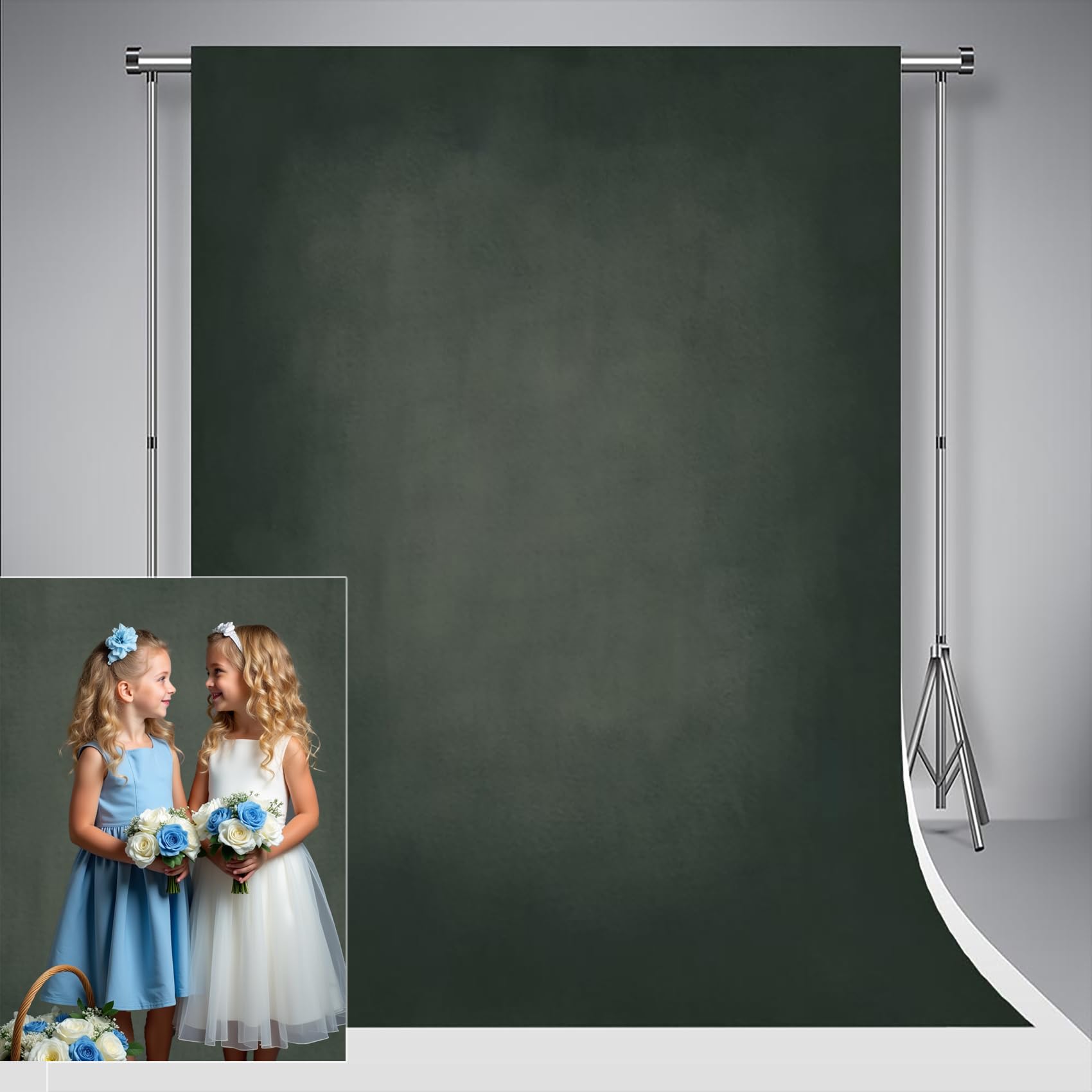 Kate Photography Backdrop 2x2m Dark Green Photo Background Microfiber Retro Texture Portrait Backdrops for Photography Studio Props