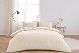 Moonlight20015 Double Duvet Cover Set Cream Solid Soft Bedding with 2 view 2