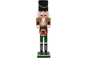 Tngan Nutcracker Christmas Decor, 14 inch Wooden Nutcrackers Figures, Handcrafted Drummer Collectible Christmas Nutcracker Decor for Tabletop, Shelves Ornaments (Drum)