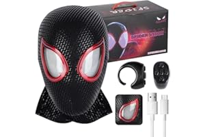 KJUANCCY Spider Mask with Moving Eyes helmet Spide Cosplay Mask spides mascara suits cool stuff amazing hot realistic toys figure for boy teen Adult gifts for age 8-12 13 year old Super Hero costume