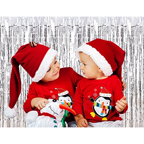 Sumind 4 Pack Foil Curtains Metallic Fringe Curtains Shimmer Curtain for Birthday Wedding Party Chri - //coolthings.us