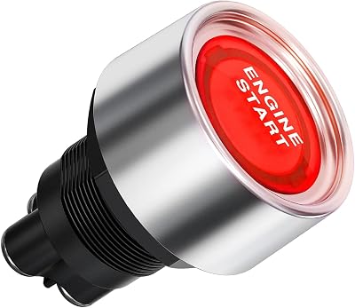 Gebildet Universal SPST 12V-24V 50A Push Start Ignition Button Red