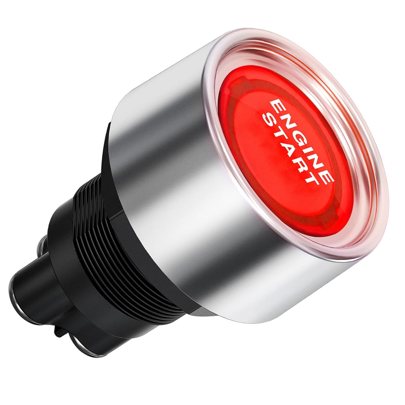 Gebildet Universal SPST 12V-24V/50A Push Start Ignition Switch, LED Car Engine Start Stop Button Momentary Start Switch for Car Truck Boat RV ATV