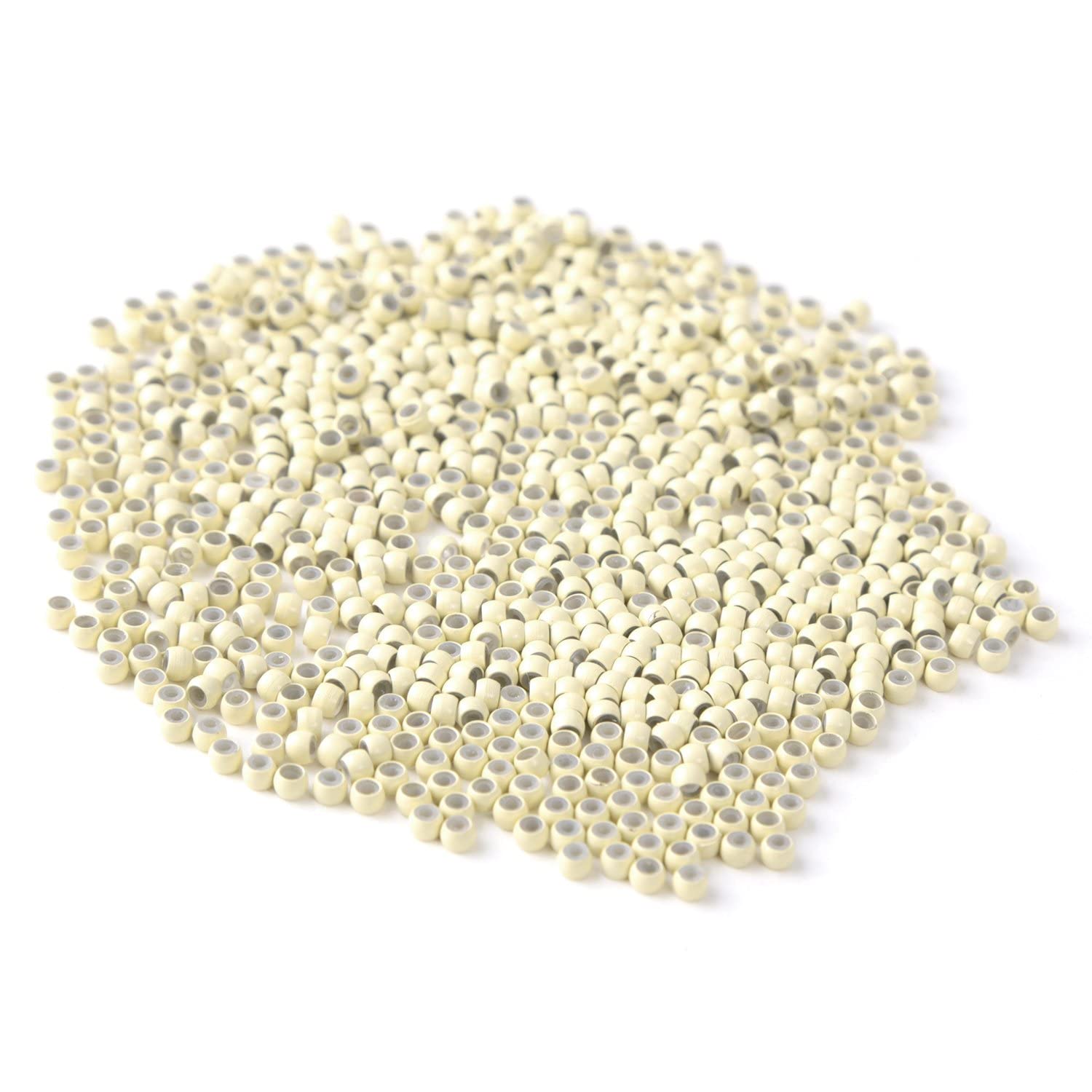 Vlasy Silicone Lined Nano Rings Beads for Nano Tip Hair Extensions Micro Nano Beads (1000pcs, Blonde)