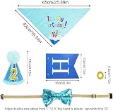 WOVTE Dog Birthday Set Hat Bandana Bow Tie Banner Blue Flags Birthday view 2