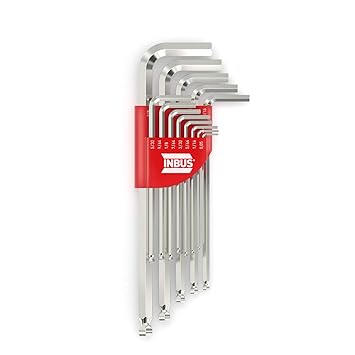 INBUS® 70426 Inbusschlüssel Set mit Kugelkopf 13tlg. Zoll 0.05-3/8' I Made in Germany
