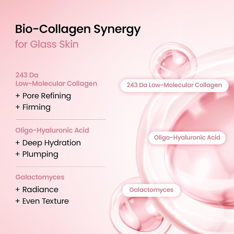 Bio-Collagen Real Deep, Masque Visage Hydrogel au Collagène, Masque de Nuit Hydratant, Soin des Pores et de l’Élasticité, K-Beauty Coréenne, 4 Masques