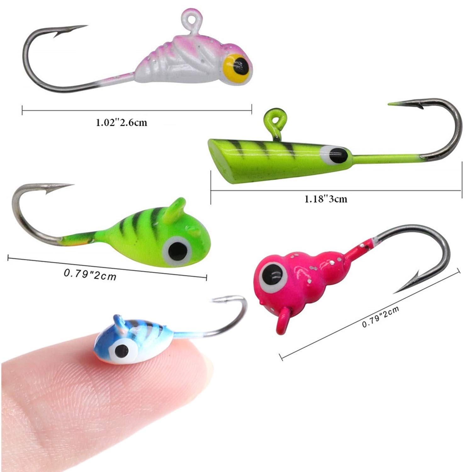 Zwming アイスフィッシングジグキット タックルボックス入り バス モデル着用 注目アイテム トラウト ウォーリー アイス釣り用疑似餌 トレブルフック付き パーチ B07h6jgflk ウィンター