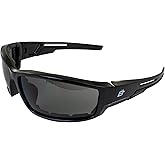 Birdz Eyewear Swoop Anti-Fog Padded Motorcycle Sunglasses Black Frame with Yellow Lens