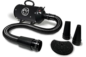 FLYING PIG GROOMING Flying Pig High Velocity Dog Pet Grooming Dryer w/Heater (Flying One, Black w/White Logo)