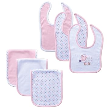 baby bib and burp cloth set