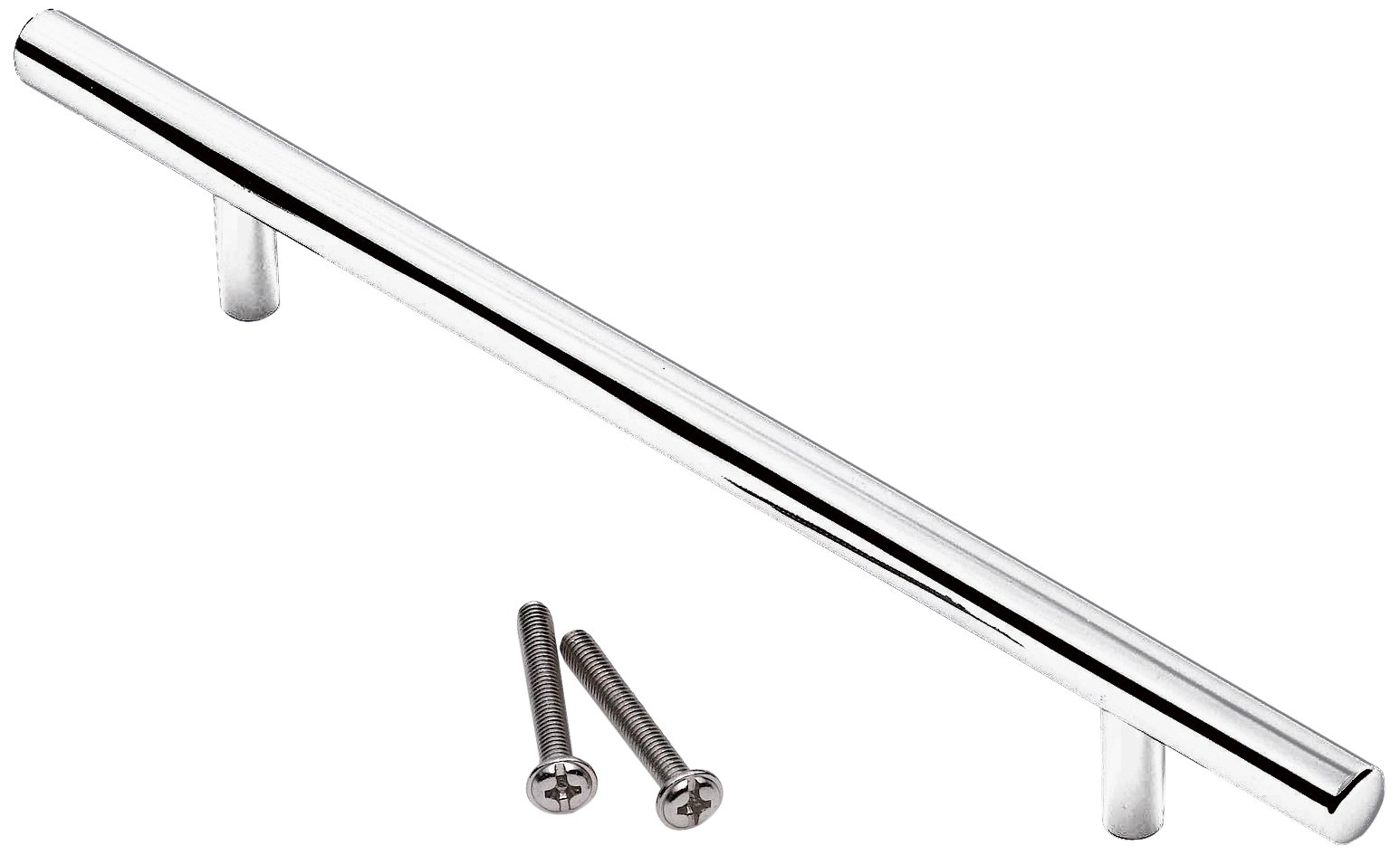 Merriway® BH01099 (20 Pcs) Bright Chrome T Bar Style Handle, 128 mm - Pack of 20 Pieces