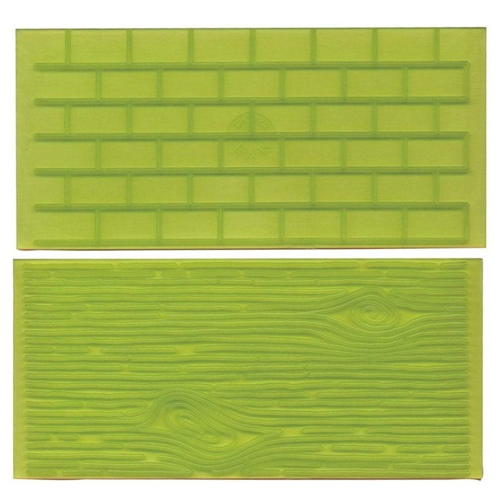 FMM Tree Bark & Brick Wall Impression Mats Sugarcraft