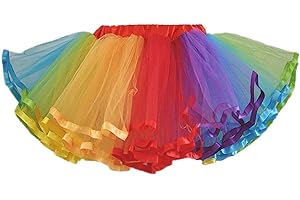 MIZHOME Womens Soild Color Tutu Skirt Layered Tulle Skirt Adult Halloween Costumes