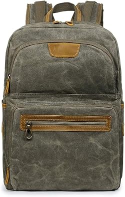 リュック メンズ レディース 男女兼用 帆布 バックパック キャンバス シンプル 大容量 ミリタリー アウトドア 通勤通学 リュックサック 大学生 高校生 旅行 34 17 42cm グリーン シューズ バッグ Amazon