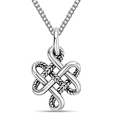 LeCalla 925 Sterling Silver Knot Pendant Necklace for Women | CZ Infinity Celtic Knot Heart Shaped Necklace | Graduation Birthday Gifts for Anniversary