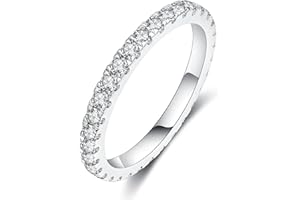 IMOLOE Lab Grown Diamond Wedding Bands, 0.35-1 Carat, Eternity Rings in 18K White Gold & Sterling Silver Size 4-11
