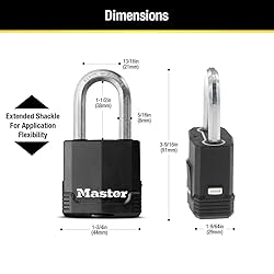 Master Lock Black Magnum Keyed-Alike Padlocks with