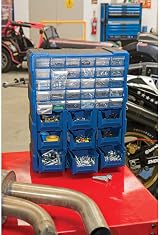 Draper Tools 31232 Nine Bin Organizer Blue Dual Compartment Storage Rack view 2