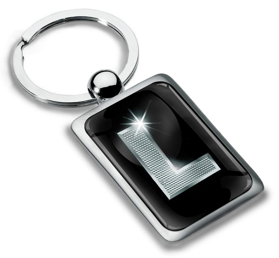 Biomar Labs Letter Keychain Alphabet Initial Keyring 3D Metal Stainless Steel Personalised Initials Charm for Car and Keys Available in Silver (L in Silver KK 90)