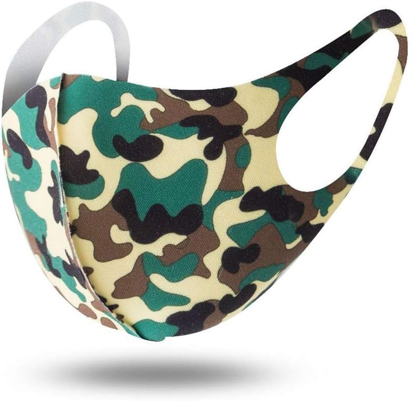 Yuanshenortey 1 Piece Camouflage Color Face Protection Cover Anti Pollution Dust Washable Reusable