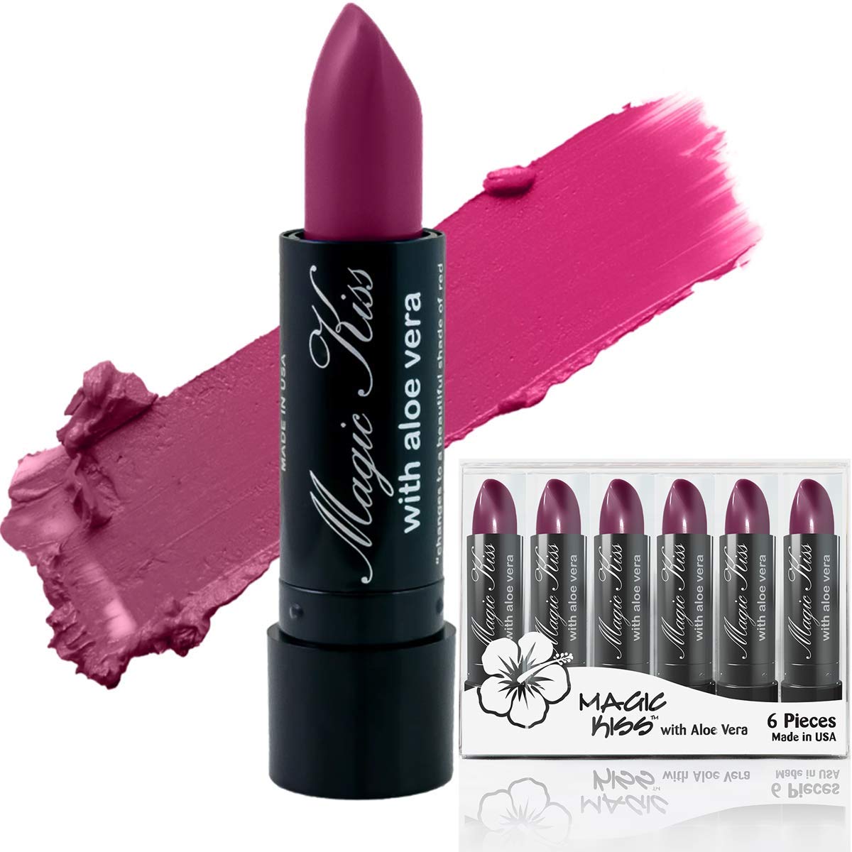 Pack of 6 Magic Kiss Color Changing Matte Lipstick set