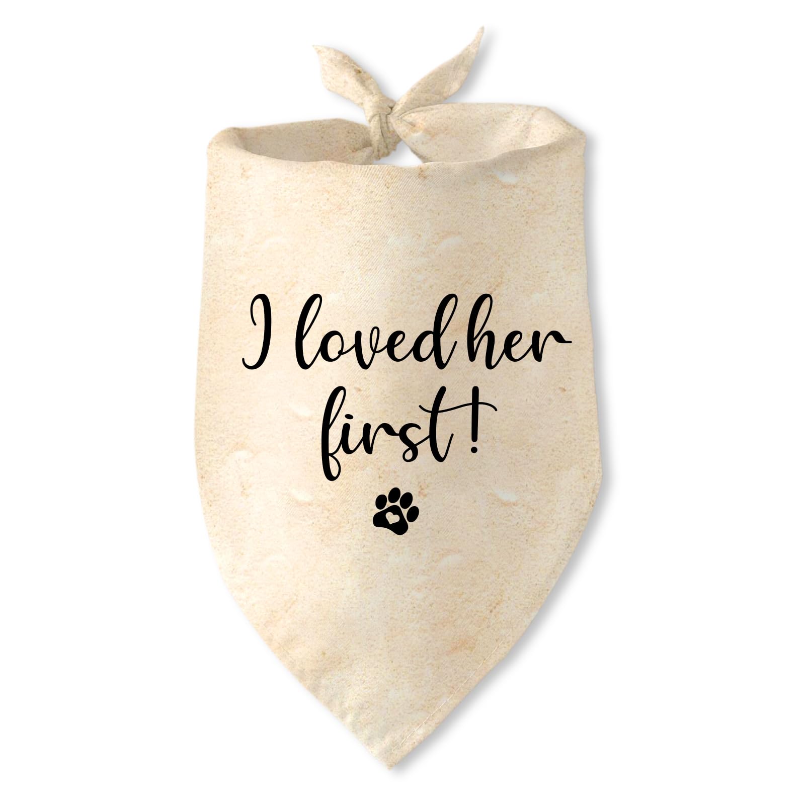 Photo 1 of Engagement Gifts I Loved her First! Dog Bandana Pet Scarf Wedding Photo Prop Pet Accessories for Dog Lovers Owner Gift Engagement Party Bridal Shower Decorations