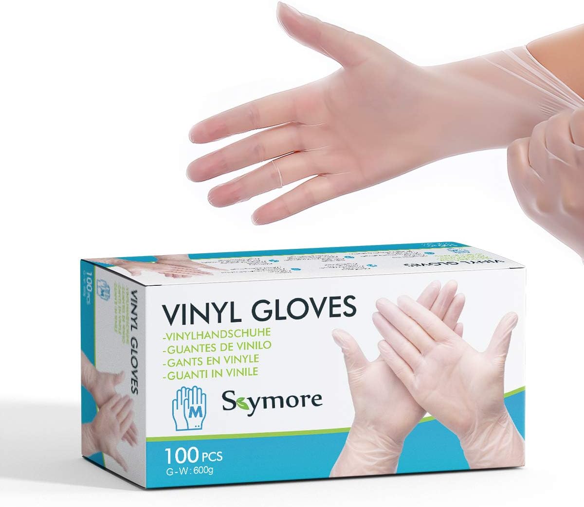 Skymore 100 Stück Einweghandschuhe für Küche und Haushalt M