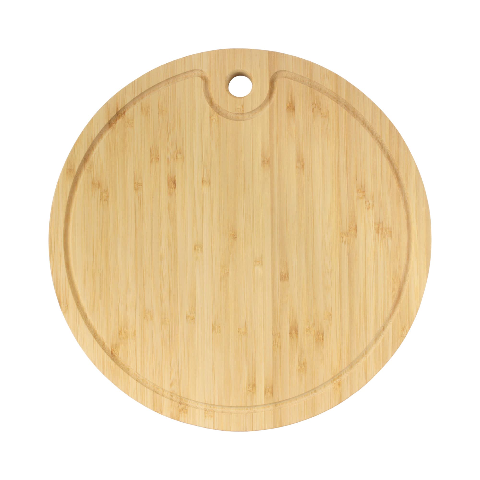 BambooMN Bamboo Round Cutting and Serving Board, Charcuterie Board - 12" Diameter x 0.75" Thickness - 1 Piece