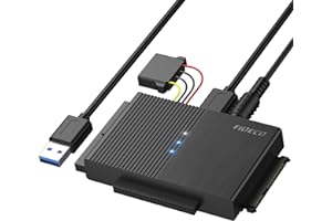 FIDECO USB 3.0 to SATA or IDE Adapter, Hard Drive Adapter Cable Universal for 2.5/3.5 inch SATA HDD/SSD & IDE HDD with 12V Power Adapter