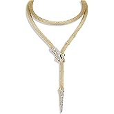 Flyonce Snake Choker Necklace Bendable Flexible Serpent Snakes Adjustable Waist Chain Body Necklaces Medusa Cosplay Multi-Purpose Halloween Jewelry Accessories for Women