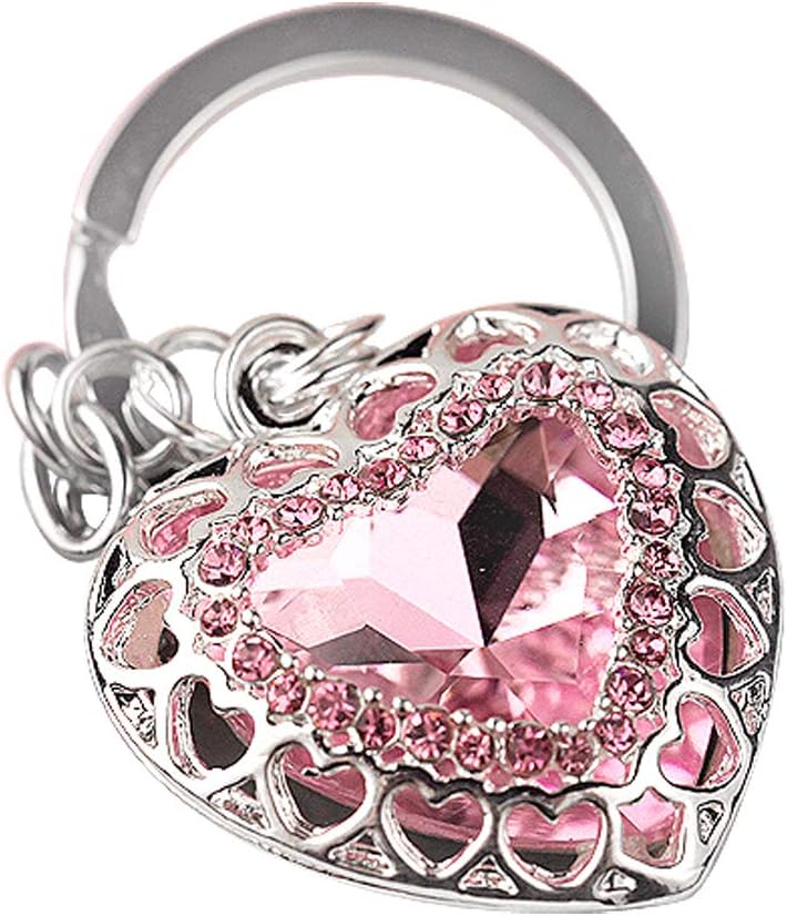Amazon Com Z637 New Design Luxury Crystal Pink Heart Love Pendant Charm Big Key Ring Keychain Arts Crafts Sewing