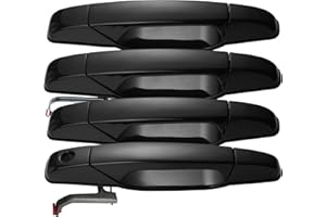 LCYOLADA 4-Piece Black Front Rear Driver Passenger Side Exterior Door Handle for 2007-2013 Chevy Chevrolet Silverado Suburban Tahoe Avalanche, GMC Sierra Yukon, Cadillac Escalade 20828237 20828258 22738721
