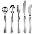 Vive Weighted Utensils (5 Piece) - Parkinson Spoon and Fork Set Plus Knife - Adaptive, Heavy 7 ounce Weight Stainless Steel Silverware for Hand Tremors, Adults, Elderly Patients